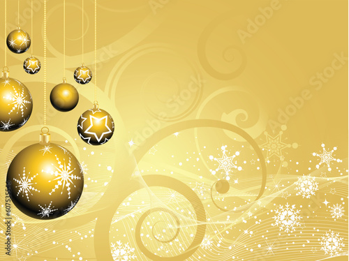 Golden Christmas bauble background