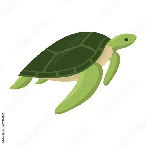 Set of big sea turtle cartoon cute animal design ocean tortoise swimming in water. Flat hand drawn sketch vector illustration isolated on white background
