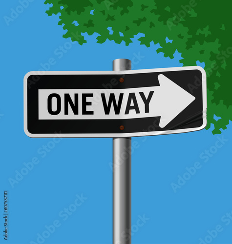 Vector illustration of a street sign – One Way