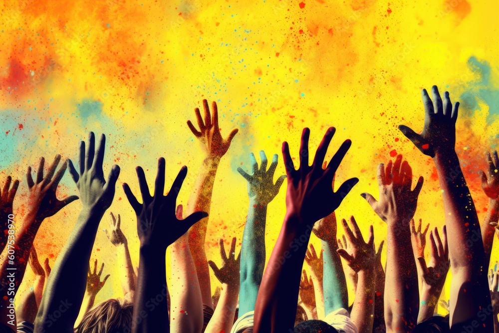 stock photo of people hands on concert photography Generative AI stock photo of people hands on concert photography Generative AI