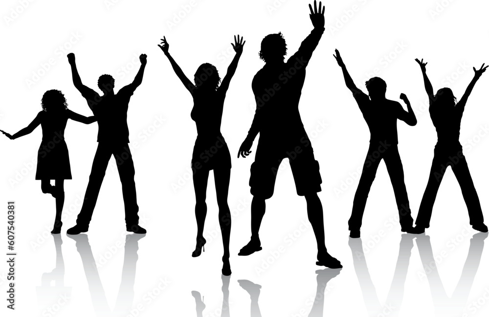 Silhouettes of people dancing Silhouettes of people dancing