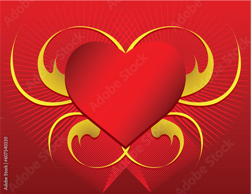 Heart with Swirls - In vector version all elements are independent and can be reused