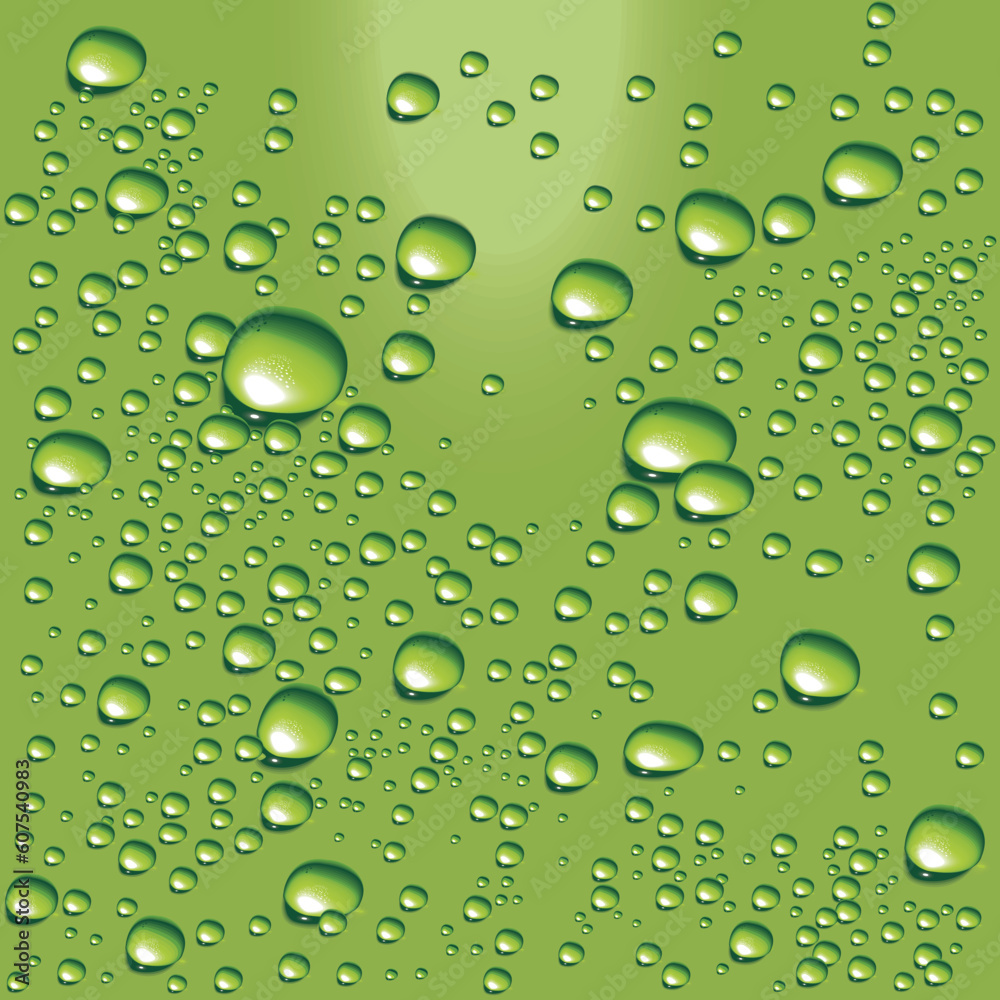 Detailed water bubbles on glass surface