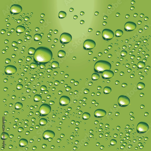Detailed water bubbles on glass surface