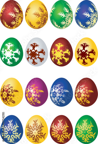 Easter eggs vector icon set