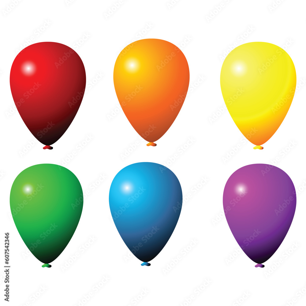 Party balloons of different colors isolated over white background Party balloons of different colors isolated over white background