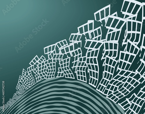 Editable vector illustration of an endless city