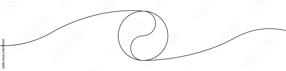 Yin Yang icon line continuous drawing vector. One line Yin Yang icon vector background. Yin Yang icon. Continuous outline of a World balance icon. Yin Yang icon line continuous drawing vector. One line Yin Yang icon vector background. Yin Yang icon. Continuous outline of a World balance icon.