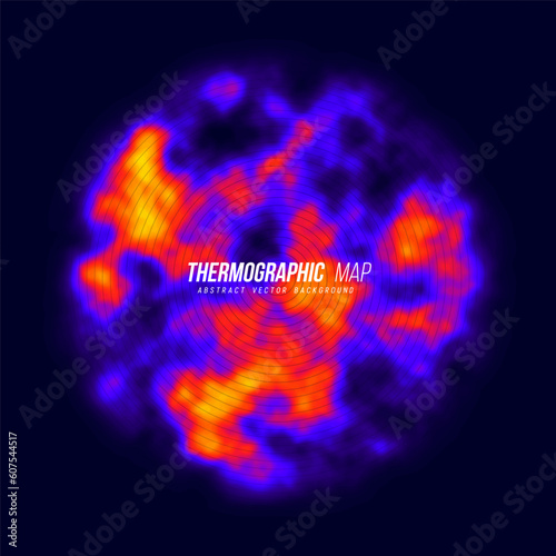 Heat map. Abstract infrared thermographic background. Vector illustration.