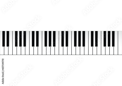 Vectorial piano keyboard representation isolated over white