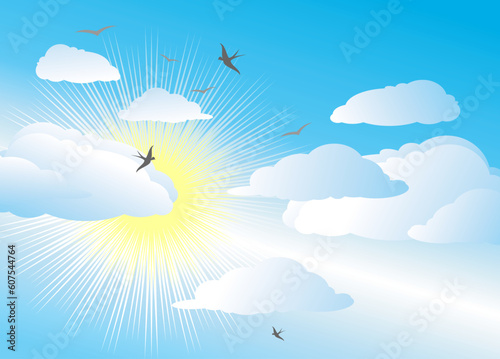 sky and sun / vector background