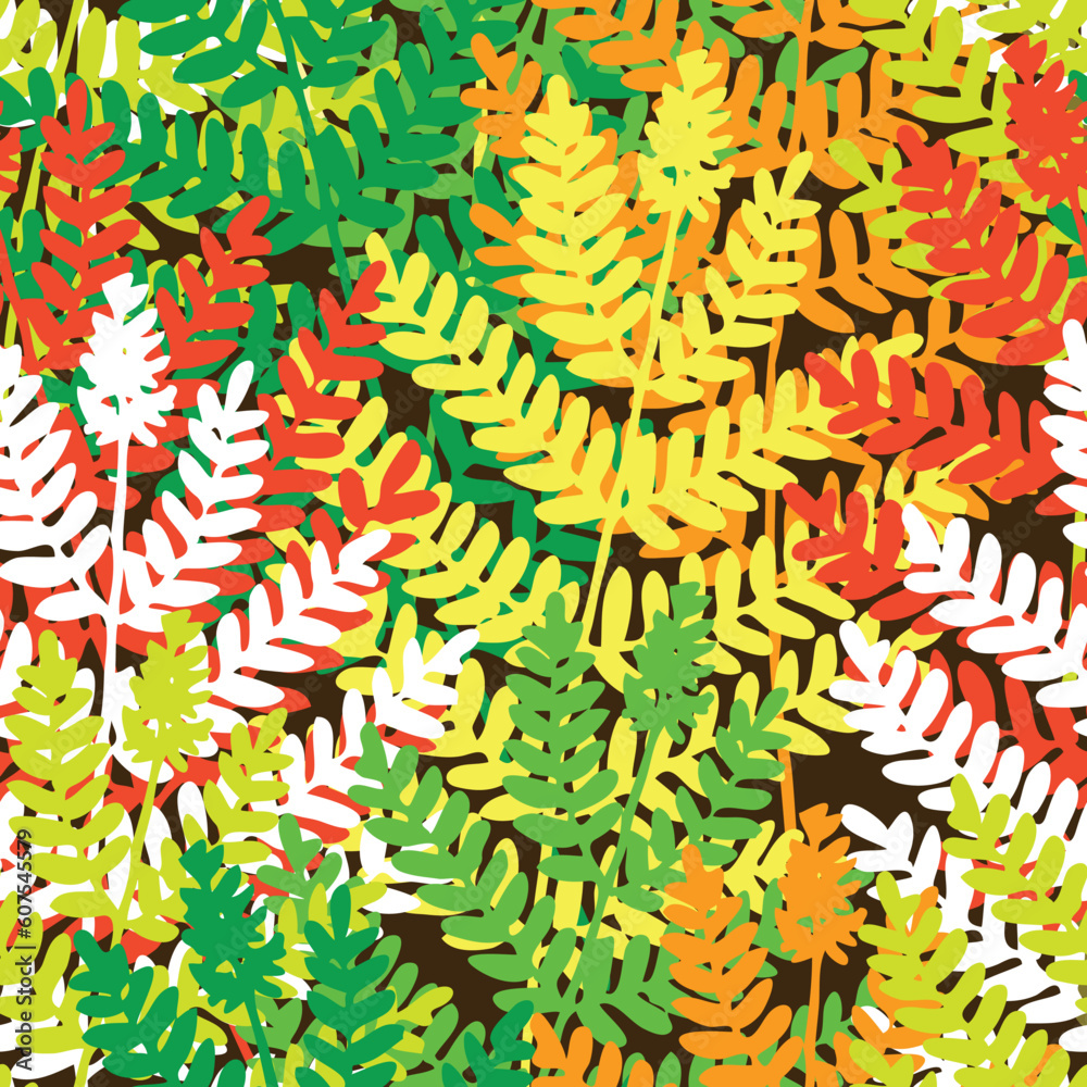 Editable vector seamless tile of fern leaves Editable vector seamless tile of fern leaves