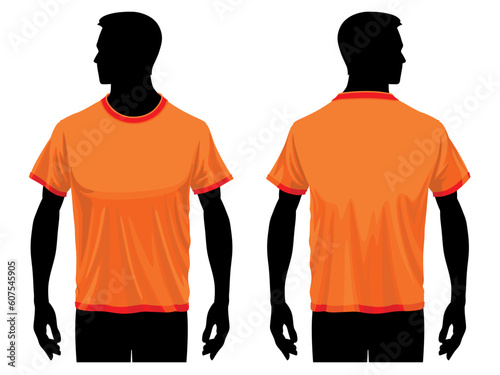 Men's t-shirt template with human body silhouette