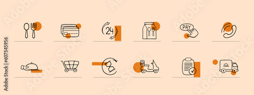 Set of vector icons representing ecological energy. Renewable energy, sustainability, green power, solar energy. Vector black set icon on a white background