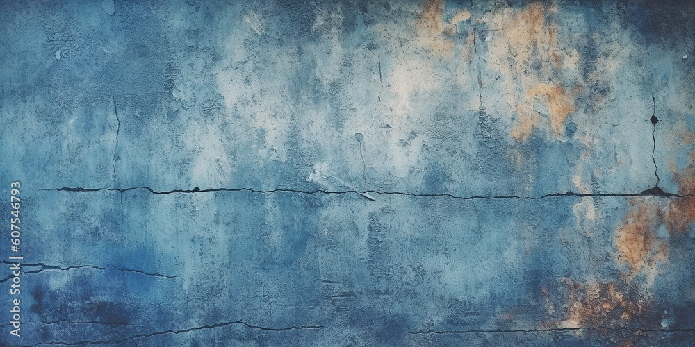 Texture of old blue wall. Art, generative ai