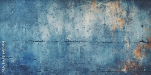 Texture of old blue wall. Art  generative ai