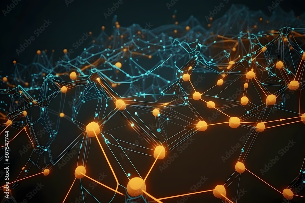 Network polygonal connect lines and dots background template ...