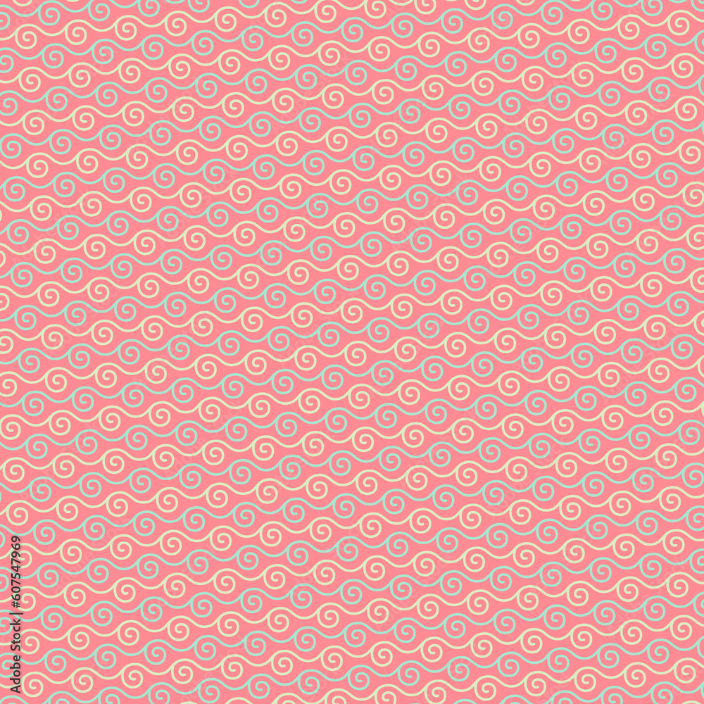 Line  wave ornament pattern. Illustration design