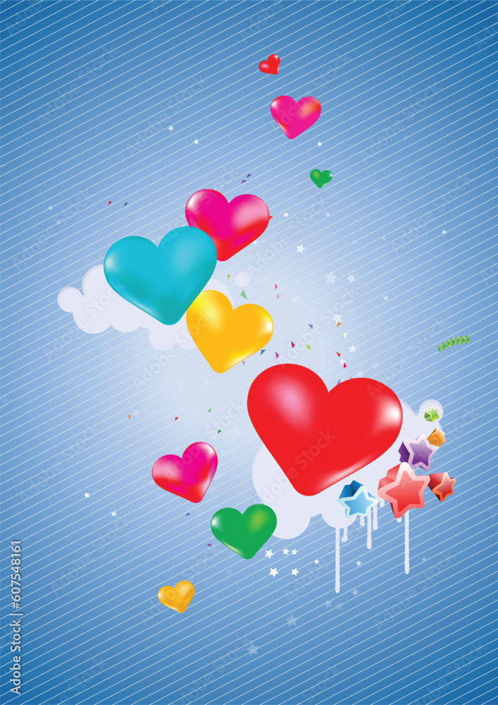 Colorful hearts Background - great for greeting, valentine?s day  and birthday postcards, flyers, parties and many more celebration items