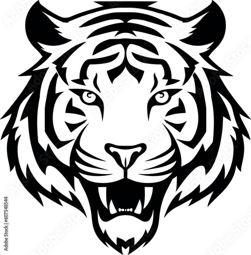 Black and White Tiger Face