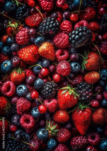 Berry mix wallpaper, generative ai 