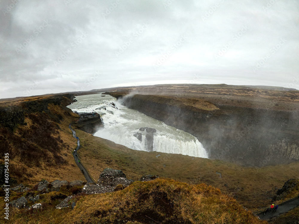 Gullfoss Waterfall in Iceland in Spring