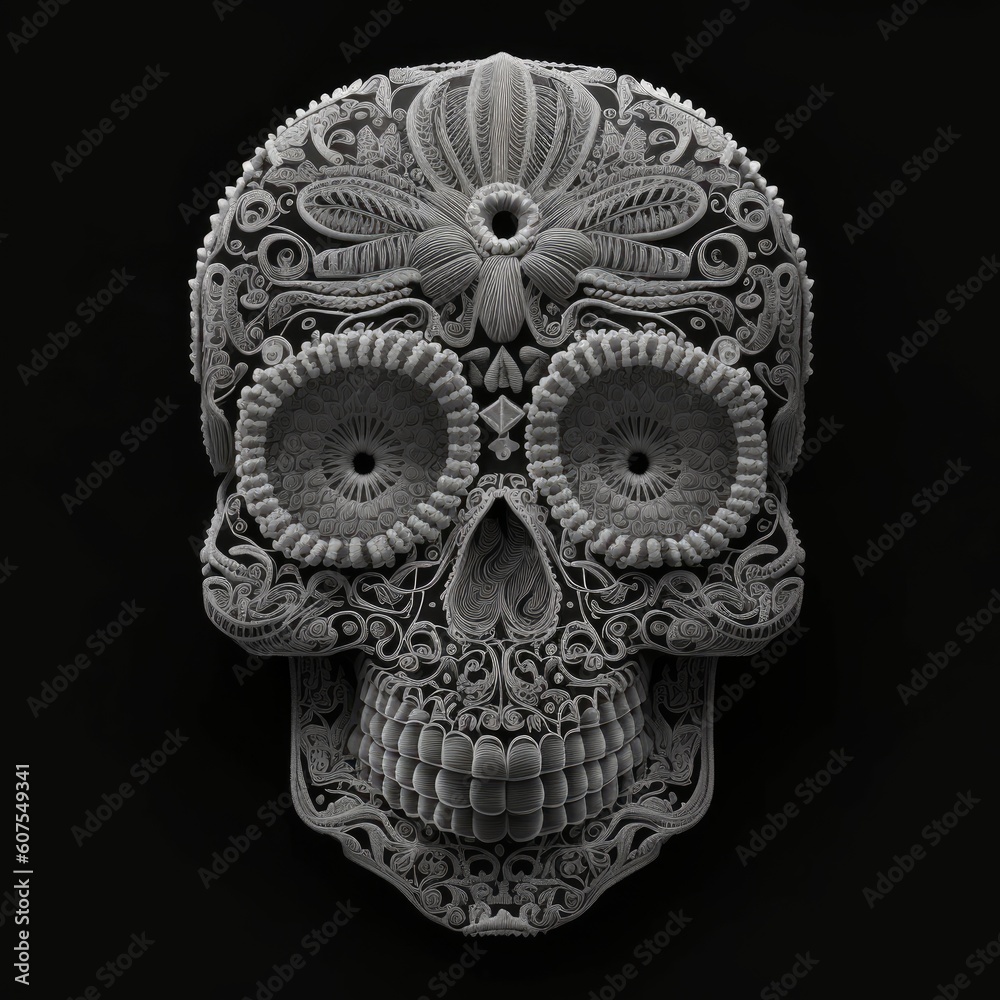 Obraz premium Decorative human Mexican day of the dead skull (Día de Muertos) 