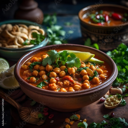 Colorful and flavorful plate of Indian chana masala