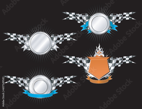 Silver Emblems and Insignia blank templates