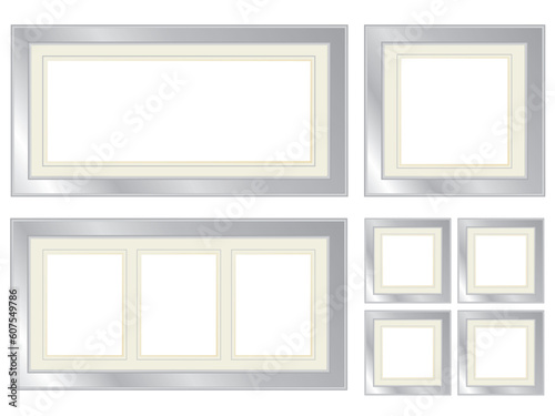 Set of silver picture frames.  More frame sets in my portfolio.