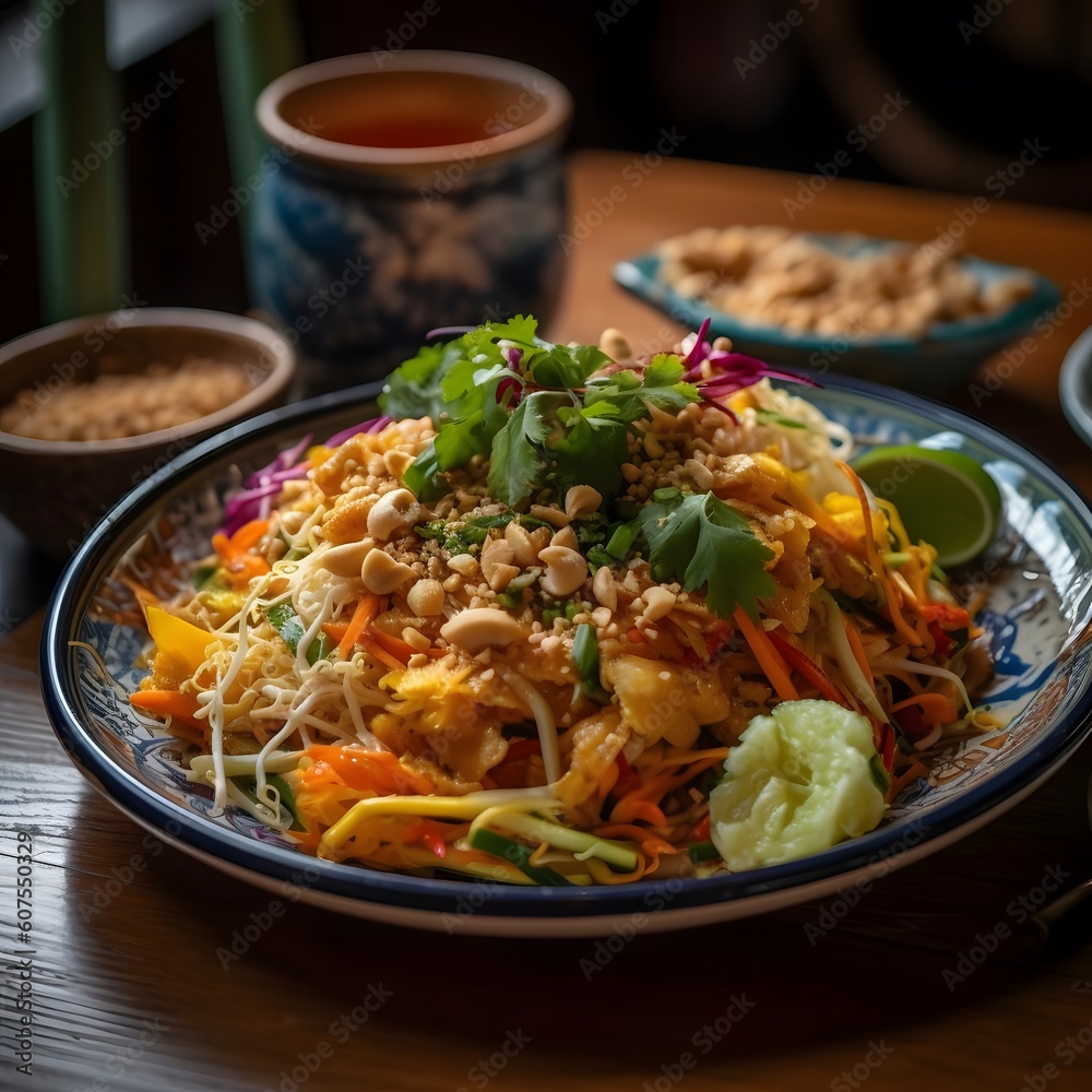 A Colorful Plate of Pad Thai Shot with a Fujifilm X-T3 Camera