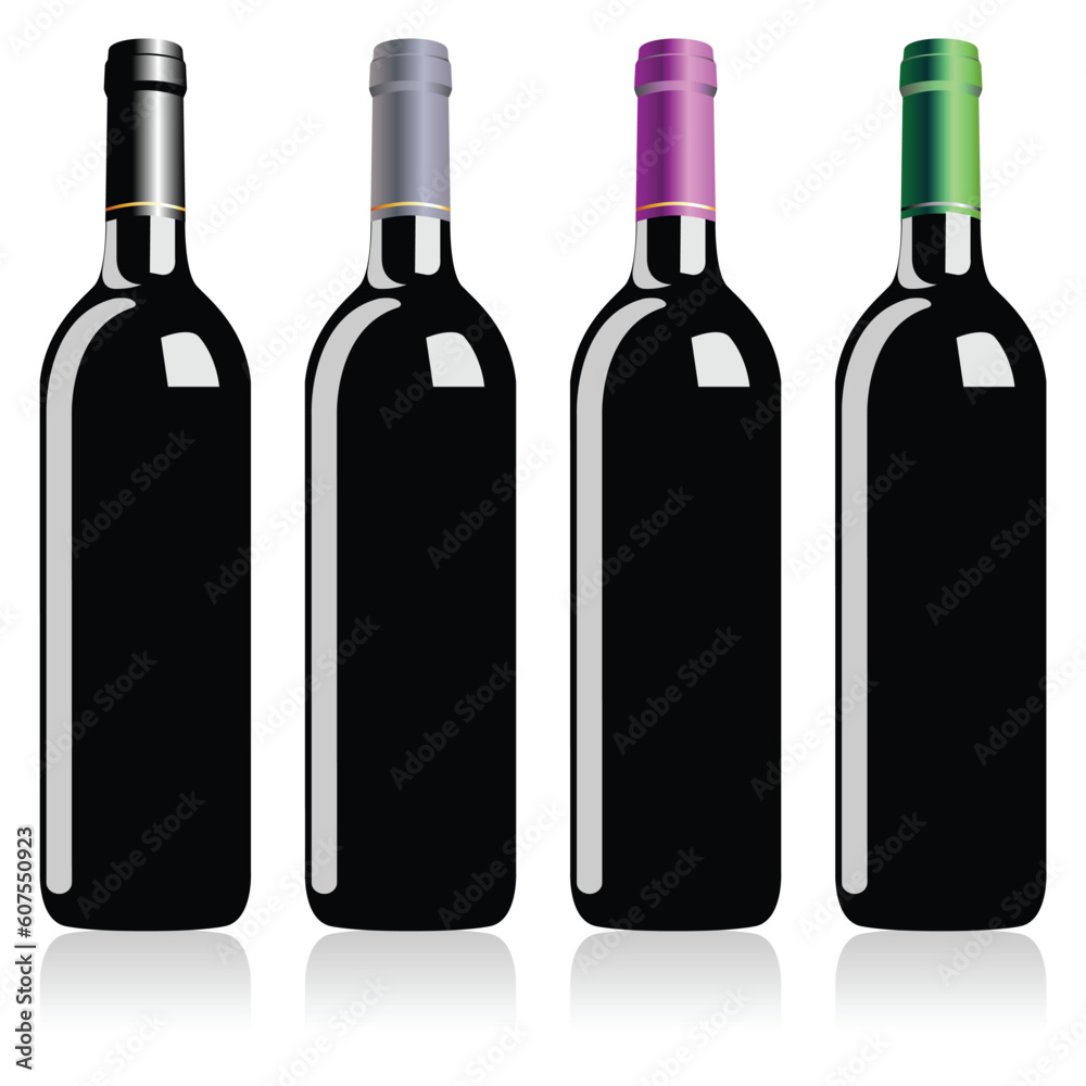 Bottles of wine isolated over white background Bottles of wine isolated over white background