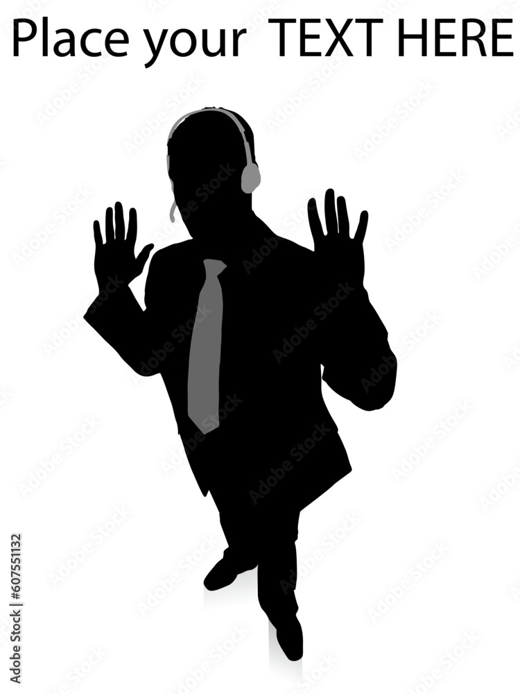 executive showing palms on an isolated background executive showing palms on an isolated background