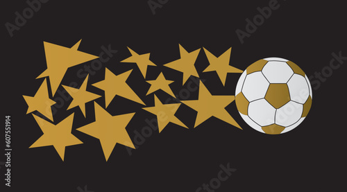 soccer ball with stars on a black background