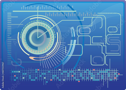 stylish illustration with tech-no elements