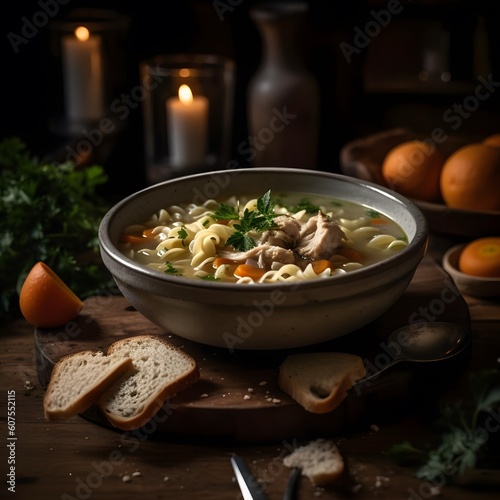 A hearty bowl of chicken noodle soup to make you feel better