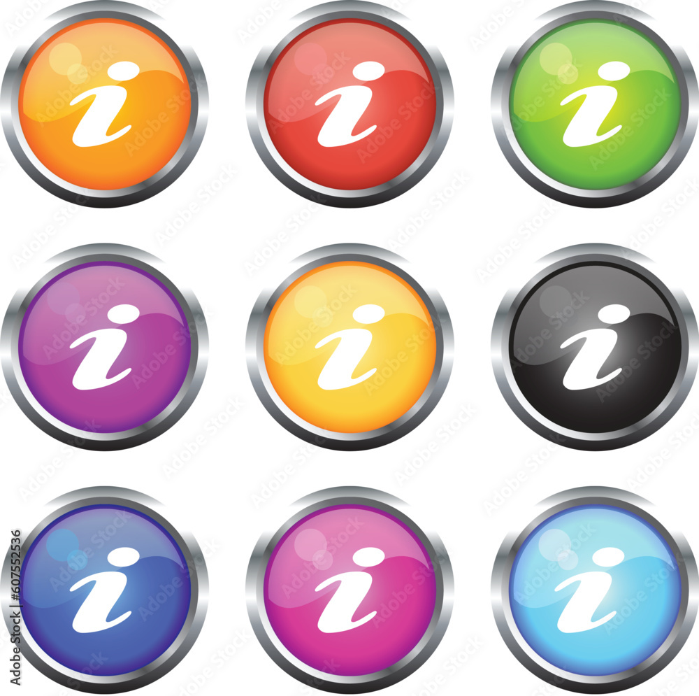 A Vector Illustration of a Set of Information Web Buttons A Vector Illustration of a Set of Information Web Buttons