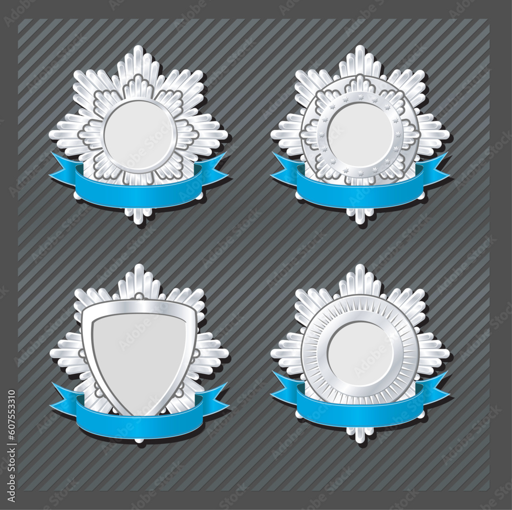 Silver Emblems and Insignia blank templates Silver Emblems and Insignia blank templates