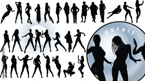 detailed human silhouettes (vector illustration)