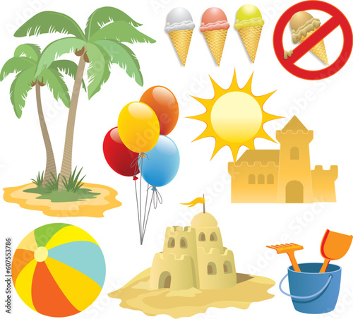 Have a fun at the beach, design elements