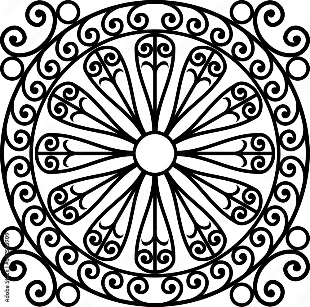 wrought iron rosette - vector illustration