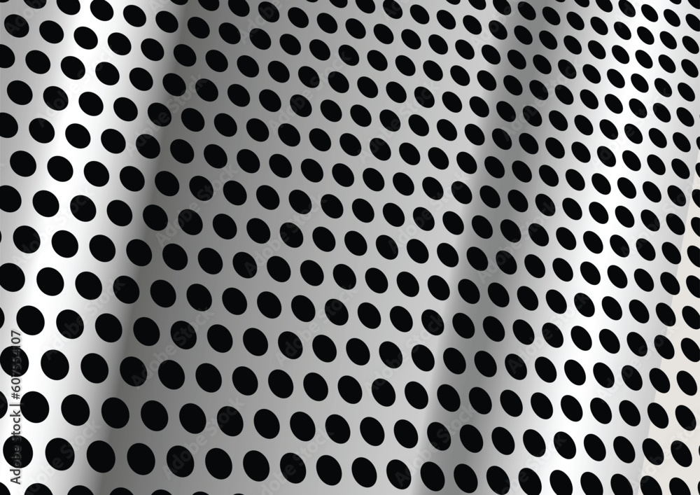 Perforated metallic look surface over black background Perforated metallic look surface over black background