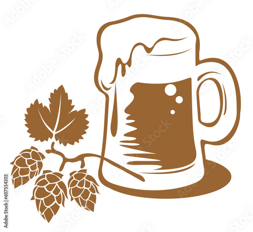 Ornate beer mug isolated on a white background.