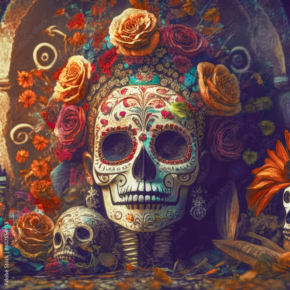 Dia de los muertos, Mexican Feast of the Dead, Day of the Dead and Halloween