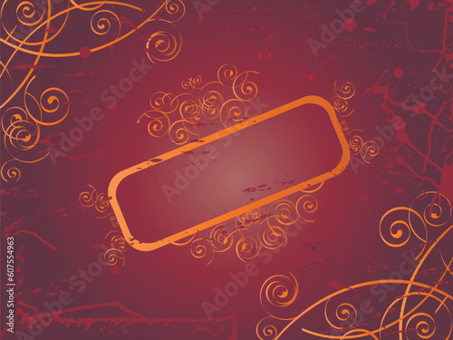 Vector image of banner with swirls.