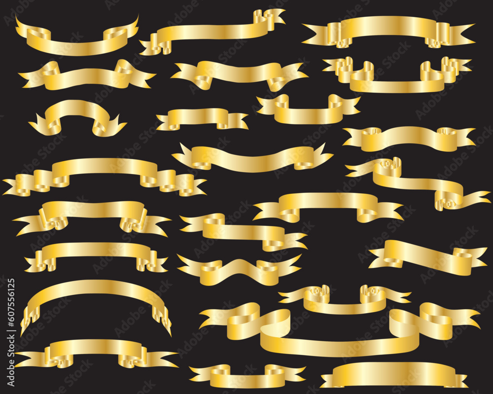Collection of vector brightly ribbons in different shape Collection of vector brightly ribbons in different shape