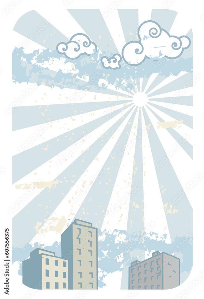 Obraz premium Urban landscape with space for text. Al EPS8