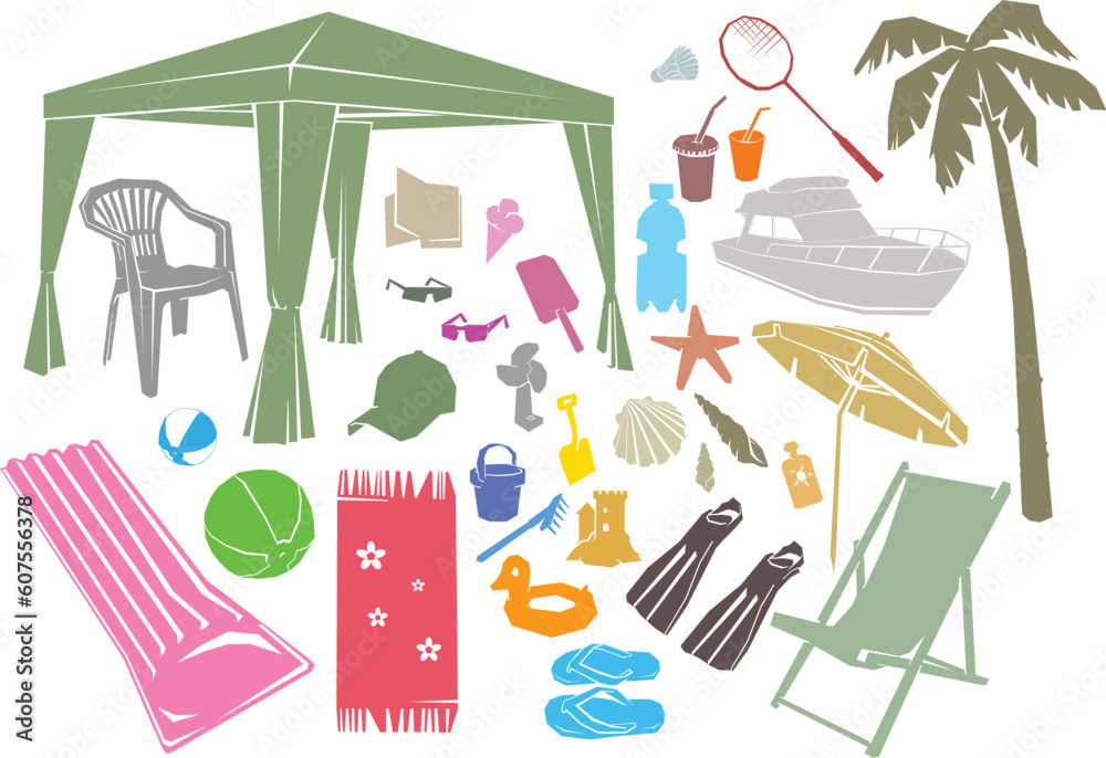 A set of summer vector design elements. Al EPS8 A set of summer vector design elements. Al EPS8