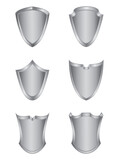 Set of six silver shields.