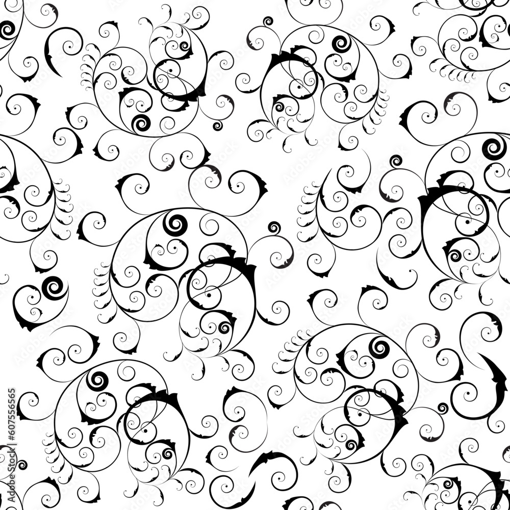 Floral seamless background for yours design use. For easy making seamless pattern just drag all group into swatches bar, and use it for filling any contours.